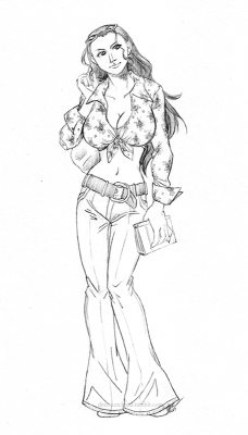 dmcsketchpad:  Another Nico Robin, but it’s older. Was going through my Patreon posts and wondered if I ever posted her. Well, fixed! The prompt was 70s, so I went with 70s fashion XD 