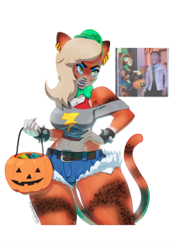 tovio-rogers:  #supermansion was on #adultswim when i started to scribble. so i drew #cooch in her trick or treat costume. which was a bow tie and hat with a shamrock on it.   dat Cooch~ ;9