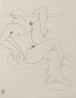 Jean Cocteau (French, 1889-1963), Marin à la cigarette [Sailor with cigarette]. Pencil on paper, 27 x 21 cm.