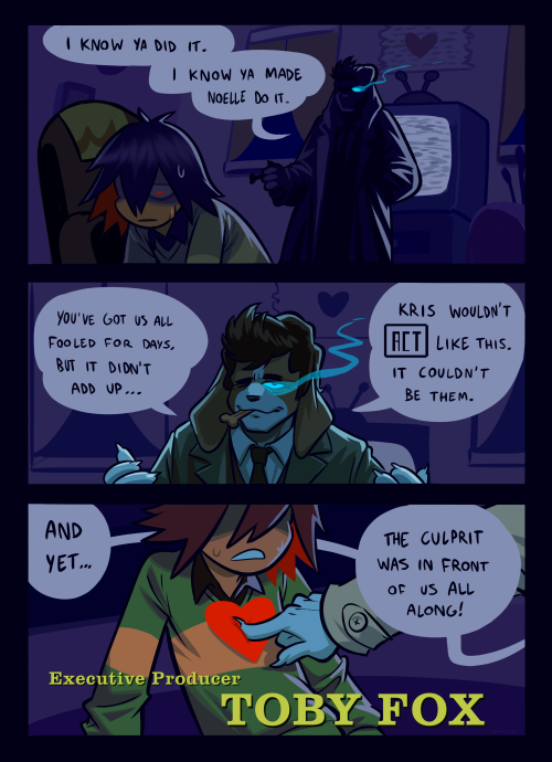 dat-soldier:  Deltarune Chapter 3 predictions Part. 3 (Weird Route ending)  And thus concludes Columbone Season 19 Episode 1 “The Possessed Kid”