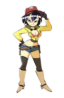 cheesecakes-by-lynx:  Quick drawthread request.  Gogo Tomago dressed as Cindy Aurum.