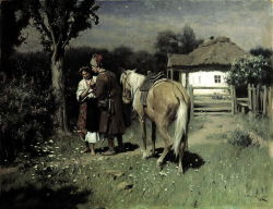 Nikolai Pimonenko (also spelled Mykola Pymonenko; Kiev 1862 - 1912); Ukrainian night, 1905; oil on canvas, 160 x 90 cm; The Alexander A. Deineka picture gallery of Kursk