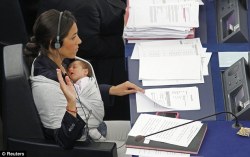 jayavery:  ceevee5:  blvcknvy:  Licia Ronzulli, member of the European Parliament, has been taking her daughter Vittoria to the Parliament sessions for two years now.  Every time this is on my dash, it’s an automatic reblog.     Learning from a young