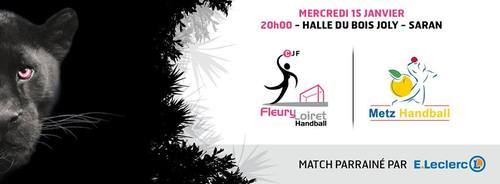[Handball : LFH, J12] : Fleury Loiret Handball (2éme) - Metz (1er) 1