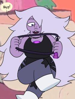 eyzmaster:  Steven Universe - Amethyst 12 by theEyZmaster I  always liked that scene where Amy had that wild hair back in Catch  &amp; Release. So I decided to attempt redoing it, only I didn’t set it  at night to keep her regular coloring scheme. 