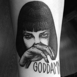 forevermoretattoo:  We totally love this Pulp Fiction one tattooed by @tubiengipsyheart Who’s cooler than Mia Wallace?! #fmt #fmtglasgow #forevermoretattoo #forevermoreglasgow #tattoo #tattoos #tattooing #glasgowtattoo #sapauma #btattooing #blackisbest