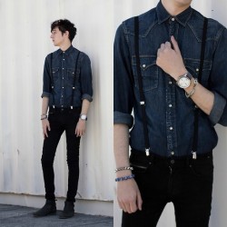 valley-of-design:  Denim and Suspenders  (by Eric Jess)