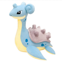 pokemon-merch-news:A new huge Lapras plush has been announced! It will be available online (Size 70cm × 93cm × 69cm and weighs 2200g) and sold at a price of 27 000 yen for a limited time. Pre-orders start February 16th, 2017! &lt;3 &lt;3 &lt;3