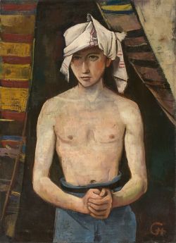 thunderstruck9:Karl Hofer (German, 1878-1955), Jüngling mit Kopftuch [Young Man with a Head Scarf], c.1924. Oil on canvas, 111 x 80 cm.