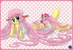 template93:  ~ Flutterchii and Pinkie Mo ~  For those of you that have seen chobits, you might like this crossover I drew.Fluttershy is chii, while Pinkie Pie is Sumomo.Enjoy!  Oh my GOD!!! I FUCKING LOVE THIS!!! I LOVE CHOBITS!!! &lt;3