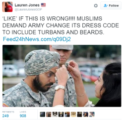 femalenotfeminist:  quinewave:  ghettablasta:    Sikh’s have saved countless American lives. I guess they can dress however the hell they want.   Sikhism is actually a cool religion though, baptized sikhs have to carry around a dagger called a kirpan