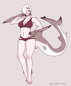 buck-satan:  So here’s Karii’s mom. She was requested a lot.  Her name is Imogen and she’s a Blacktip reef shark. 