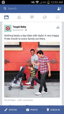 doll-cat:  Lemme just talk about Targets diversity and acceptance. A black man. A Hispanic man. A white child. A two-man relationship raising a healthy baby boy with love. I’m so glad that target doesn’t give a fuck about social “norms” and came