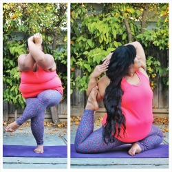 big-gal-yoga:  Januaryogis Challenge by SunandStrength Day 30  Least Favorite Pose: Eagle Pose Favorite Pose: Mermaid Pose
