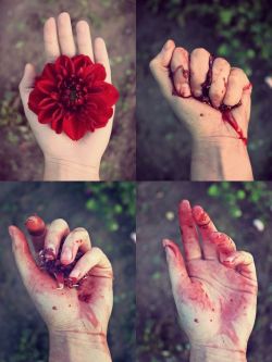 hyphen-hifin:  thinktwicetrue:   &ldquo;Be like the flower that gives its fragrance to even the hand that crushes it.” - Imam Ali (a)  The symbolism though… This is so powerful…   Haunting