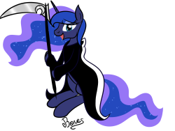 lunadoodle:  &ldquo;Gotta acknowledge Death or else I’ll take you to Tartarus, got it?&rdquo; Another Grim Reaper Luna! I was inspired by midnight6-6-6 ‘s Grim Reaper Luna so here is my own version.