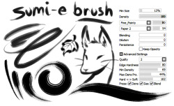 tinkering with brush settings in sai and lookit
