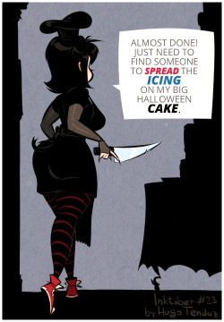 hugotendaz:    Inktober2017 - 23 - Mavis - Icing on her Big Cake  Who will come to help our dear cook Mavis in time for Halloween? :)  Newgrounds Twitter DeviantArt  Youtube Picarto Twitch   