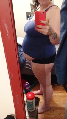 pregnantpiggy:Belly is getting rounder by the day