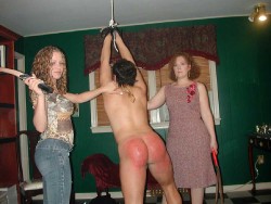 boyatherservice:   femsupremacy: A nice family…Like Mother like daughter.  Mother &amp; Daughter punishing one of their males. Hopefully stupid will learn but after all he is male. 