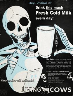 Did this for the twenty-fourth theme of Drawlloween, “Skeleton”. Saw a old ad for Florida Orange Juice, which sorta-kinda inspired me to make this.