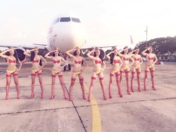 Ngọc Trinh and other Vietnamese Beauties in an advertising shooting for one of Vietnam&rsquo;s budget Airlines - Set 1