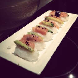 #sushi #nigiri #salmon #food  #delicious #loveit #lovesushi #happy #moment #grr #much