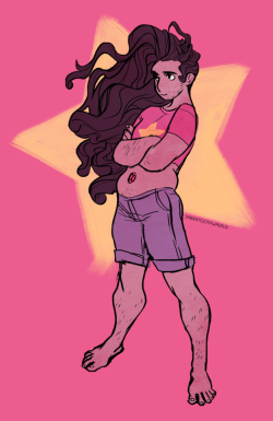 sabertoothwalrus:I was so excited that the stubbly Stevonnie I drew over a year ago became canon that I made a new Stevonnie print
