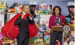 profeminist:  The Prez does it again!  When Asked To Sort ‘Girls’ And ‘Boys’ Gifts, Obama Destroys Toy Gender Stereotypes (VIDEO) &ldquo;President and Michelle Obama were sorting toys into ‘girls’ and ‘boys’ bins for the Marine’s Toys