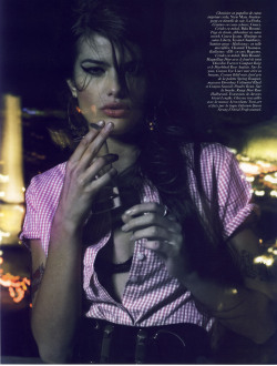 lelaid:Isabeli Fontana in L’Idole for Vogue Paris, February 2008Shot by Peter LindberghStyled by Emmanuelle Alt