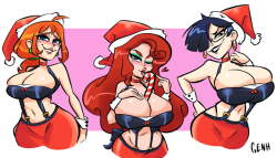 redraider91: redraider91:   gray-eggs-n-ham: Commission for @Redraider91 of their characters Liz (left), Marty (middle) and Vuong (right) wearing sexy holiday themed outfits c:Commission Info || Tip-Jar Getting an early start on the Christmas shenanigans