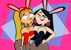 grimphantom:  codykins123:Easter: When 2 Bunnies Collide by Codykins123 Here’s yet another Easter drawing that features Lindsay from TD and Habbo Hotel chick trying look sexy for the camera(s), but…well, you can see why XD.Enjoy!  Boob colliding lol