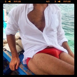 Matthew Zink&rsquo;s hot af package  charliebymz:  @charliebymz Bali Day 3. A day of snorkeling at Menjangan Island. I hope the fish liked my #charliebymz “Terracotta Lifeguard Brief and White Work Shirt” #matthewzinkholiday 2014