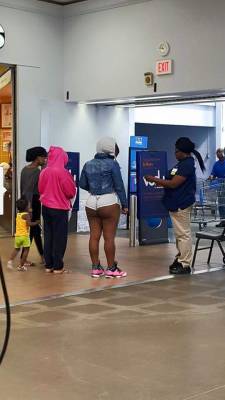 saudoffdaauthor:  phearphactoruniverse:  thickerisbetter:Lol…people of Walmart. She thick tho, just look at that ass cuz!!! That ass tho!!!  Did she really come in fuccn Walmart like that!!! These blacc bishes are something else… And I love my blacc