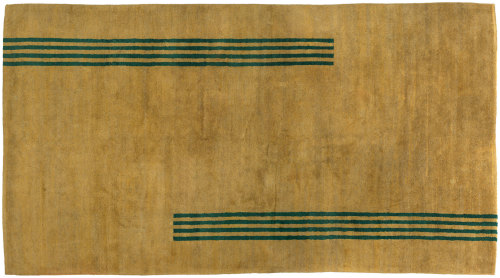 thatsbutterbaby:  Ivan Da Silva Bruhns - Manik Bagh Carpet with Minimalist Design, c. 1930.    Handwoven wool on wool warp, 495 x 267 cm.  