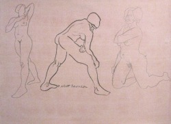 Figure drawings, 18&quot;x24&quot;, ink and watercolor on paper, Matt Bernson 2013