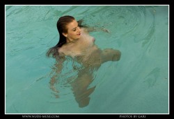 nudemuse:    Today’s update Sharna is taking a dip in a private pool. photos by @ArtUncoveredAU The Only way to swim…nude    