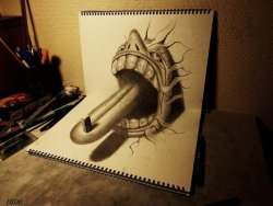 101fuymemes:Jaw droppingly good 3D drawings!!!God i wish i could do this(and that my tongue was that big lol)