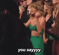 taylor-swift-is-thy-queen:  toolatewhitehorse:taylorswift dancing to Sam Smith’s performance at the AMAS  She’s going ham to a slow, emotional song. What a dork