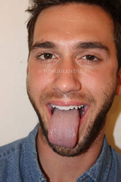 My friend Adam Rainman showing his tongue. 