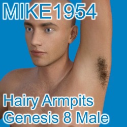 Hairy  times! MIKE1954&rsquo;s Genesis 8 Male Armpit Hair fits automatically and  follows applied morphs. Opacity maps are working as a razor - all shapes  are possible. Hair as nature created&hellip;Daz Studio 4.9  compatible! Check it out! Hairy Armpits