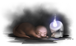 thatsplicingadventure: ceavit:  “From the time it is born, a flame burns at the tip of its tail. Its life would end if the flame were to go out.” what if the litwick tried to revive the charmander by reigniting its tail but the charmander ended up