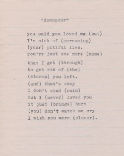 tormented-dreams:  babycuts:  unheroically:  downpour Read it entirely, then read outside of the brackets, and then inside of the brackets.  wow   Jesus