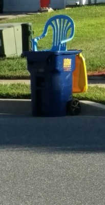 Saw this on the way to work this morning and I have so many questions but my first thought was it was a perfect throne for a trash character