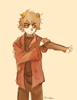  Anonymous: You should so draw a doodle of Karkat in a huge jacket.     half of my doodles tag is probably Karkat by now hhh    