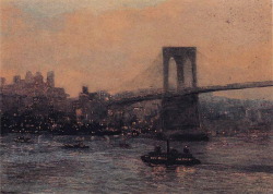 Edward Willis Redfield.Â Brooklyn Bridge at Night.Â 1909.