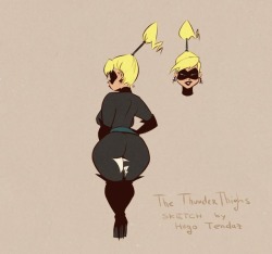   Maria aka The Thunder Thighs - SketchCharacter design for some future project. Only logical place for the logo are her thighs. Her inner thighs :)  Newgrounds Twitter DeviantArt  Youtube   Picarto Twitch   
