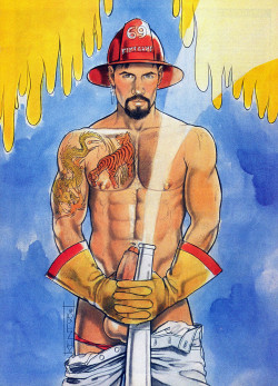 gay-erotic-art:  Kent Neffendorf, born in 1959, is anAmerican homoerotic artist. He lives in Texas and is still working. The art of Kent depicts nude and partially clothed male figures as icons of masculinity and sexuality. The subjects are exhibitionists