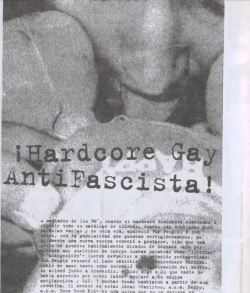 HARDCORE GAY ANTIFASCIST &lt;3 Boom Boom Kid statement from Homoxidal 500 #2 (queercore zine from Argentina, 2001)