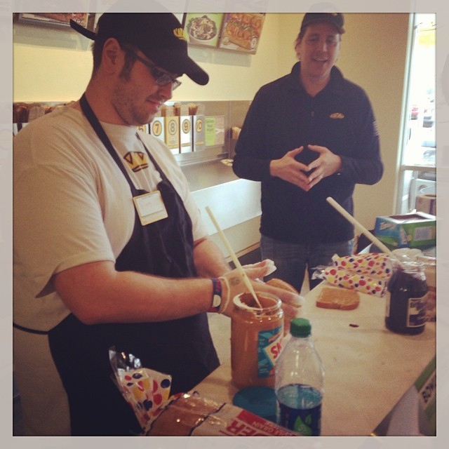 Teaching our newest Which Wich peeps in Garland, TX how to spread the love!